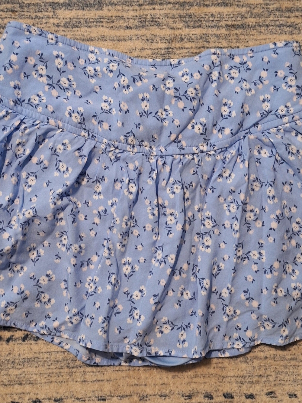 No Boundaries Light Blue Floral Skater Skirt